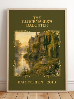 The Clockmaker's Daughter Classic Book Art Print by Kate Morton – framed print leaning on a wooden floor
