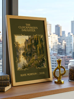 The Clockmaker's Daughter Classic Book Art Print by Kate Morton – framed print on a city-view windowsill