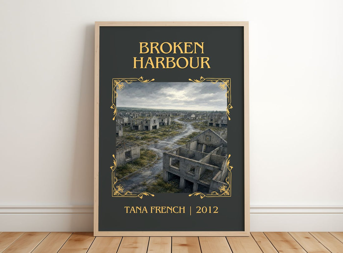 Broken Harbour Classic Book Art Print by Tana French – framed print leaning on a wooden floor