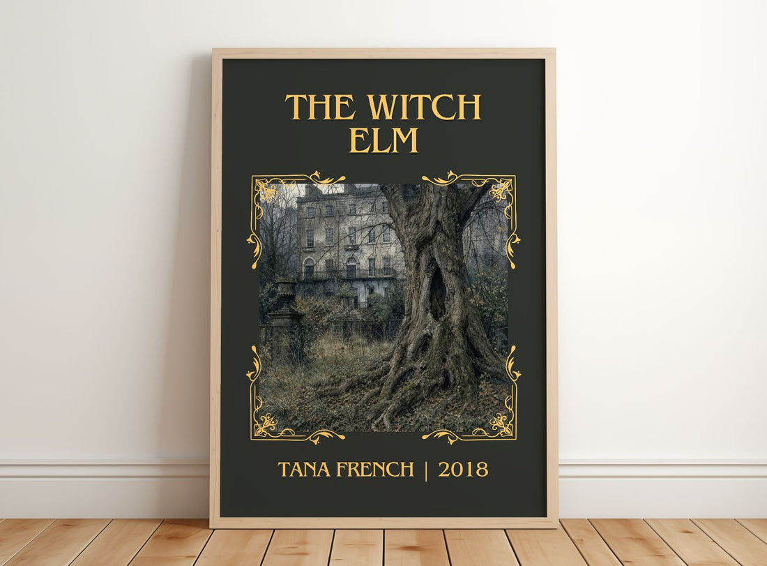 The Witch Elm Classic Book Art Print by Tana French – framed print leaning on a wooden floor
