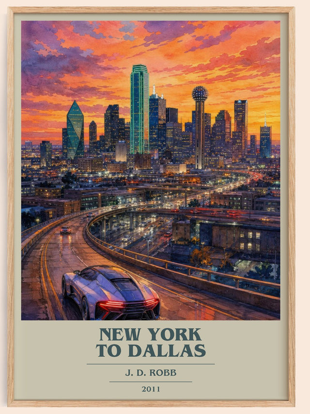 New York To Dallas Book Cover Poster by J. D. Robb
