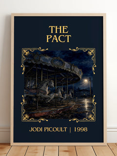 The Pact Classic Book Art Print by Jodi Picoult – framed print leaning on a wooden floor