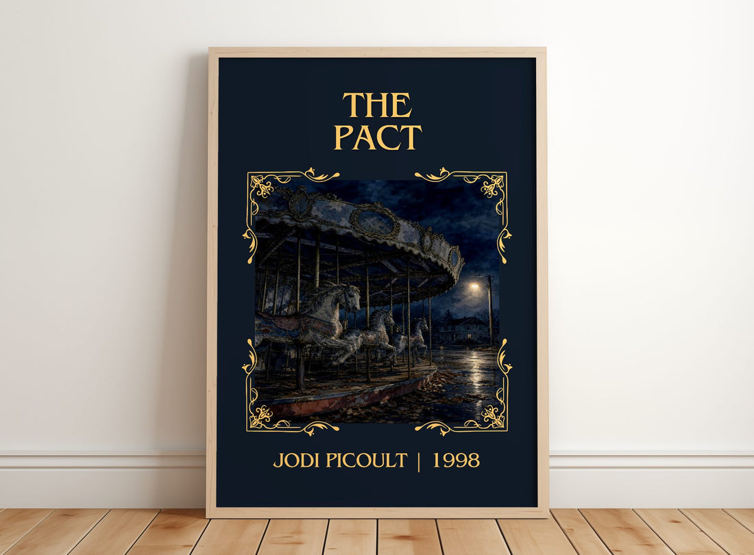 The Pact Classic Book Art Print by Jodi Picoult – framed print leaning on a wooden floor