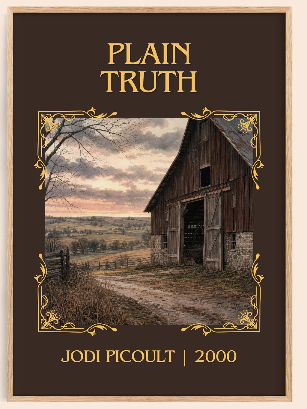 Plain Truth Classic Book Art Print by Jodi Picoult – book poster