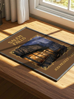 Salem Falls Classic Book Art Print by Jodi Picoult – print on a sunlit desk