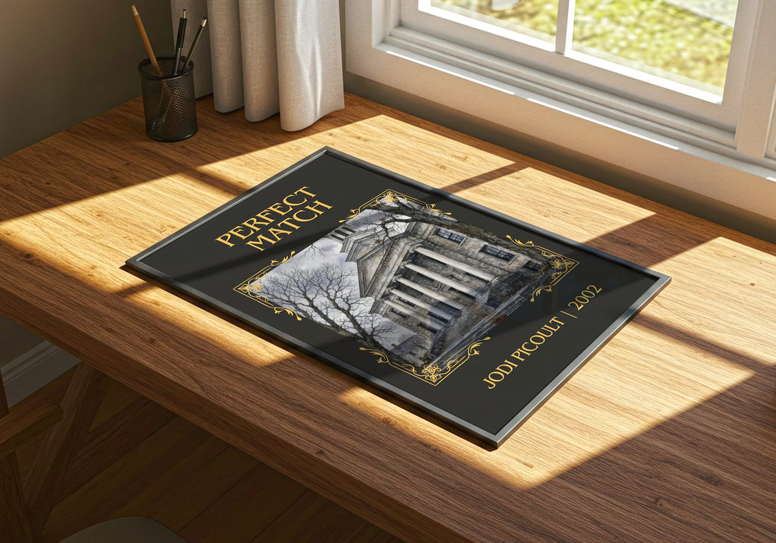 Perfect Match Classic Book Art Print by Jodi Picoult – print on a sunlit desk