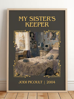 My Sister's Keeper Classic Book Art Print by Jodi Picoult – framed print leaning on a wooden floor