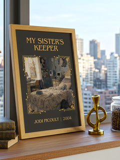 My Sister's Keeper Classic Book Art Print by Jodi Picoult – framed print on a city-view windowsill