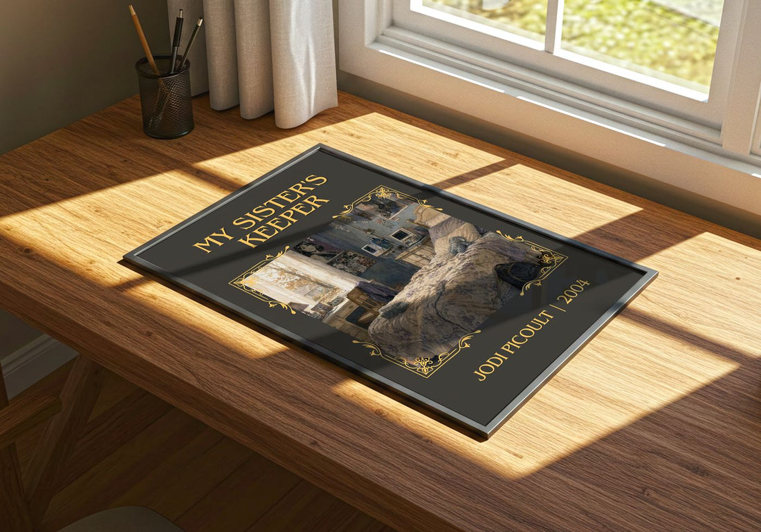 My Sister's Keeper Classic Book Art Print by Jodi Picoult – print on a sunlit desk