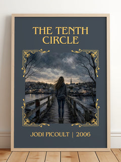 The Tenth Circle Classic Book Art Print by Jodi Picoult – framed print leaning on a wooden floor