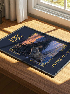 Lone Wolf Classic Book Art Print by Jodi Picoult – print on a sunlit desk