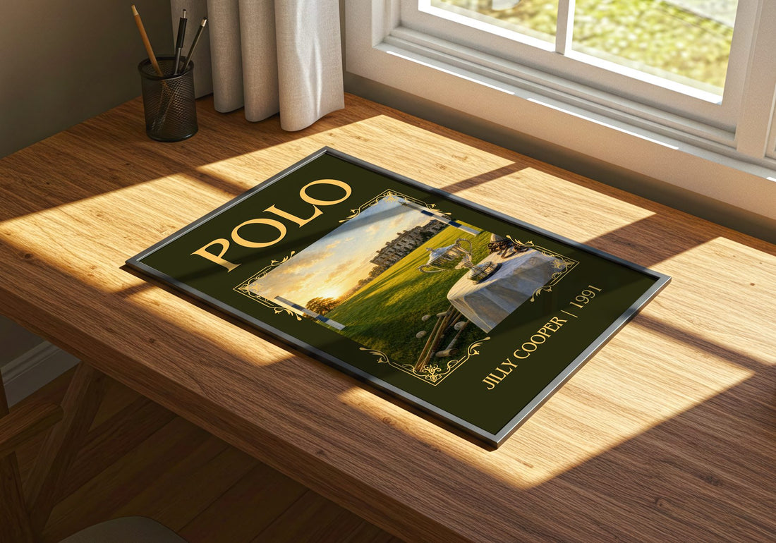 Polo Classic Book Art Print by Jilly Cooper – print on a sunlit desk