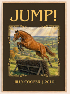 Jump! Classic Book Art Print by Jilly Cooper – book poster