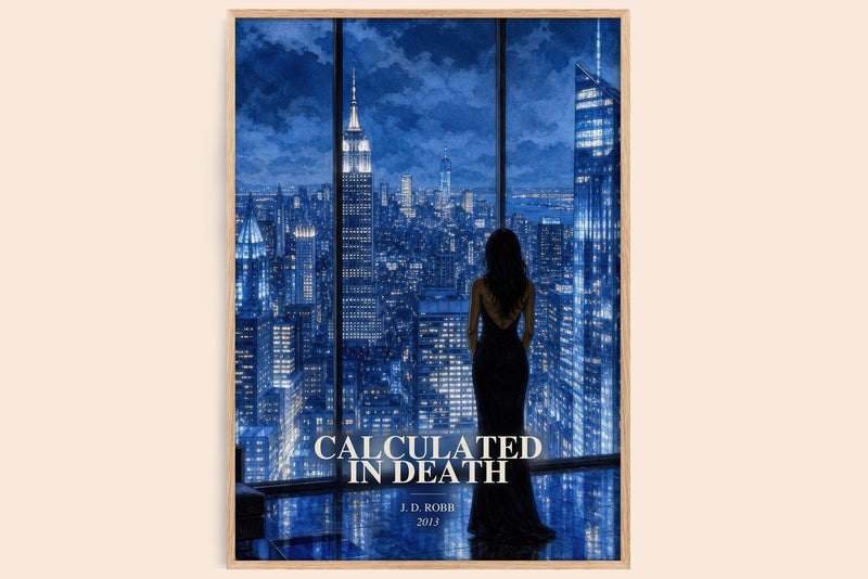 Calculated In Death watercolour book poster by J. D. Robb – framed literary art print