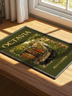 Octavia Classic Book Art Print by Jilly Cooper – print on a sunlit desk