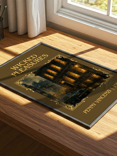 Wicked Pleasures Classic Book Art Print by Penny Vincenzi – print on a sunlit desk
