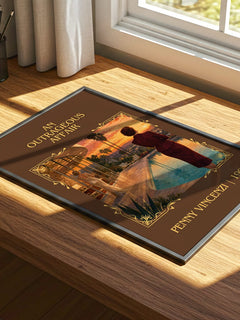 An Outrageous Affair Classic Book Art Print by Penny Vincenzi – print on a sunlit desk