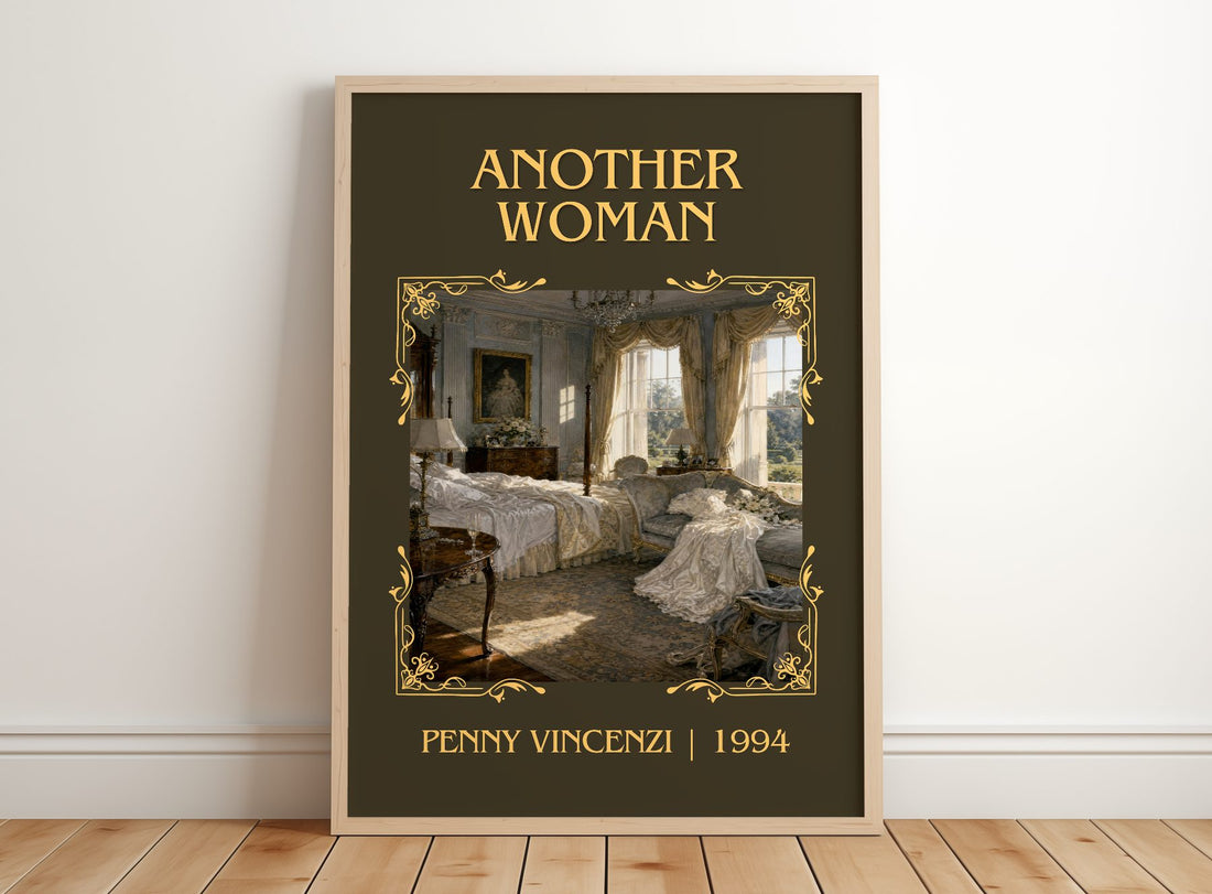 Another Woman Classic Book Art Print by Penny Vincenzi – framed print leaning on a wooden floor