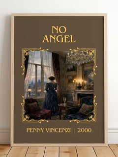 No Angel Classic Book Art Print by Penny Vincenzi – framed print leaning on a wooden floor