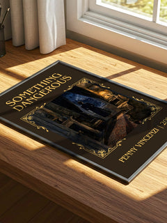 Something Dangerous Classic Book Art Print by Penny Vincenzi – print on a sunlit desk