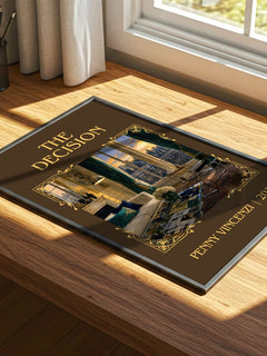 The Decision Classic Book Art Print by Penny Vincenzi – print on a sunlit desk