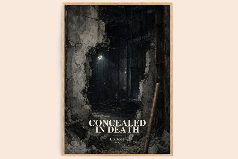 Concealed In Death watercolour book poster by J. D. Robb – framed literary art print