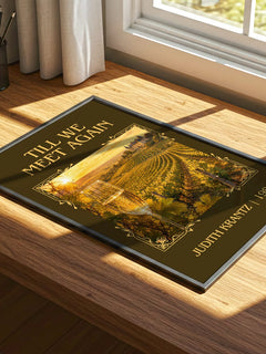 Till We Meet Again Classic Book Art Print by Judith Krantz – print on a sunlit desk