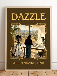 Dazzle Classic Book Art Print by Judith Krantz – framed print leaning on a wooden floor