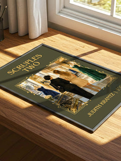 Scruples Two Classic Book Art Print by Judith Krantz – print on a sunlit desk