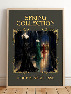 Spring Collection Classic Book Art Print by Judith Krantz – framed print leaning on a wooden floor