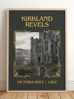Kirkland Revels Classic Book Art Print by Victoria Holt – framed print leaning on a wooden floor