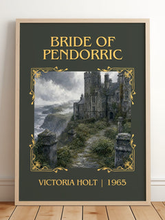 Bride of Pendorric Classic Book Art Print by Victoria Holt – framed print leaning on a wooden floor