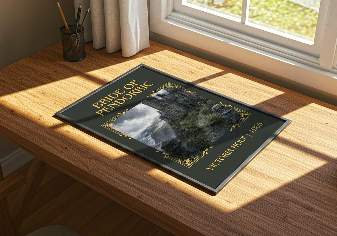 Bride of Pendorric Classic Book Art Print by Victoria Holt – print on a sunlit desk