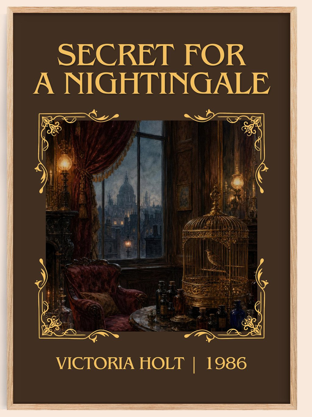 Secret for a Nightingale Classic Book Art Print by Victoria Holt – book poster