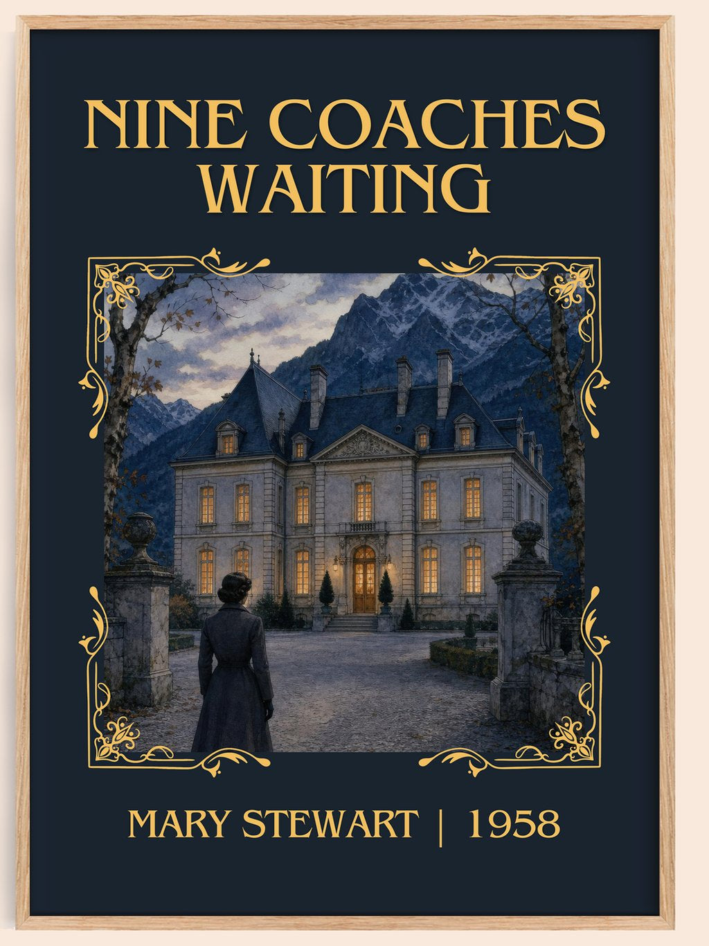 Nine Coaches Waiting Classic Book Art Print by Mary Stewart – book poster