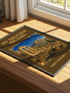 My Brother Michael Classic Book Art Print by Mary Stewart – print on a sunlit desk