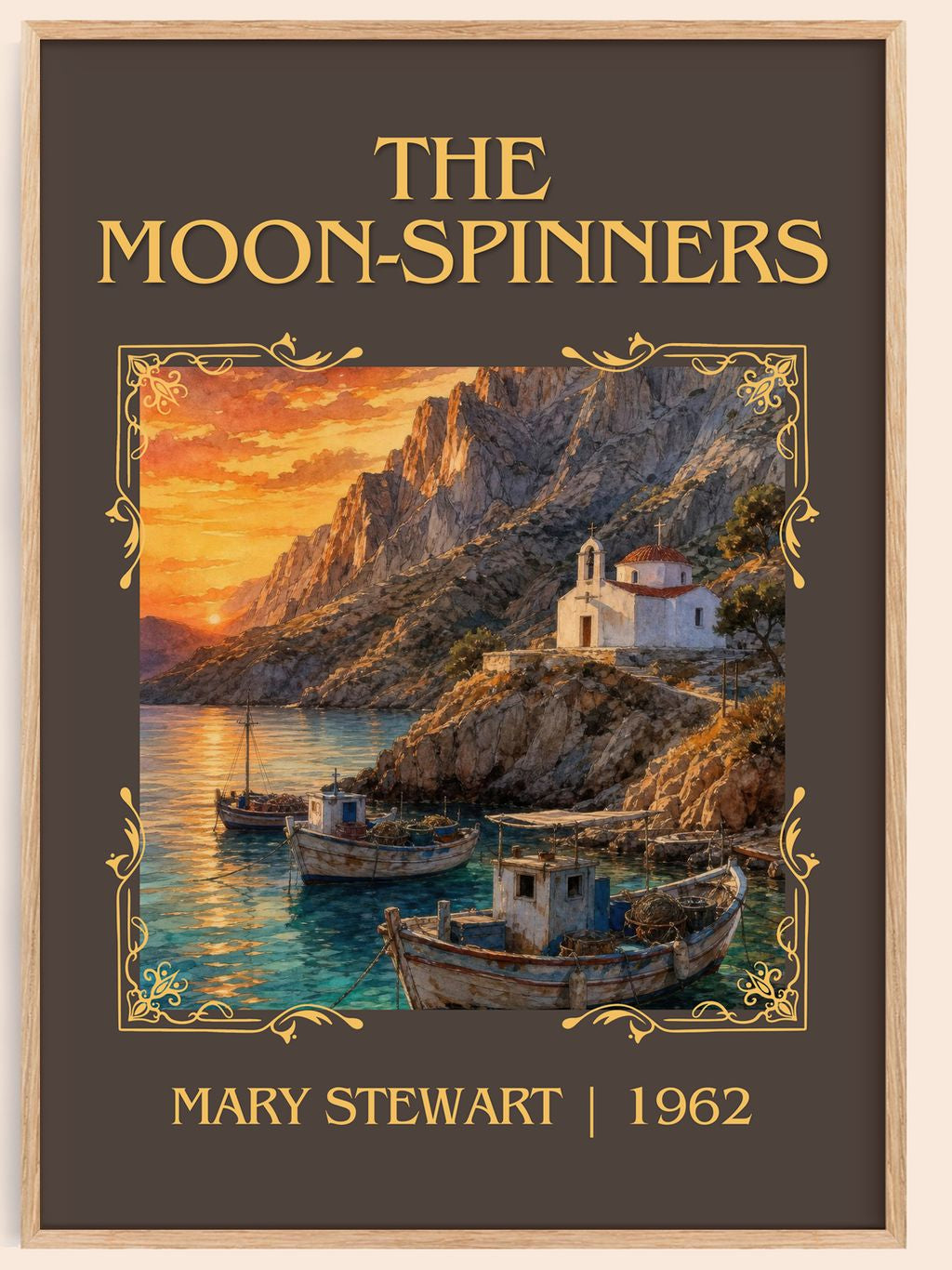 The Moon-Spinners Classic Book Art Print by Mary Stewart – book poster