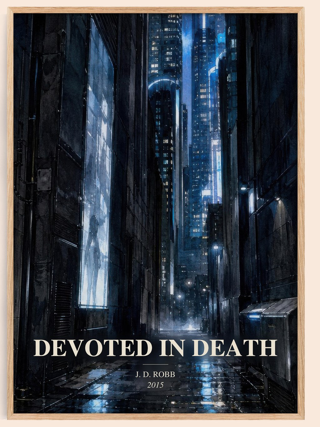 Devoted In Death watercolour book poster by J. D. Robb – framed literary art print