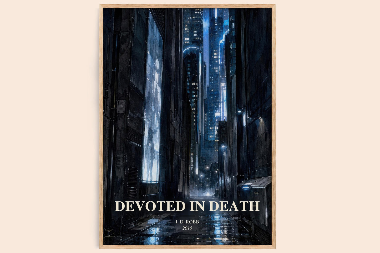 Devoted In Death watercolour book poster by J. D. Robb – framed literary art print