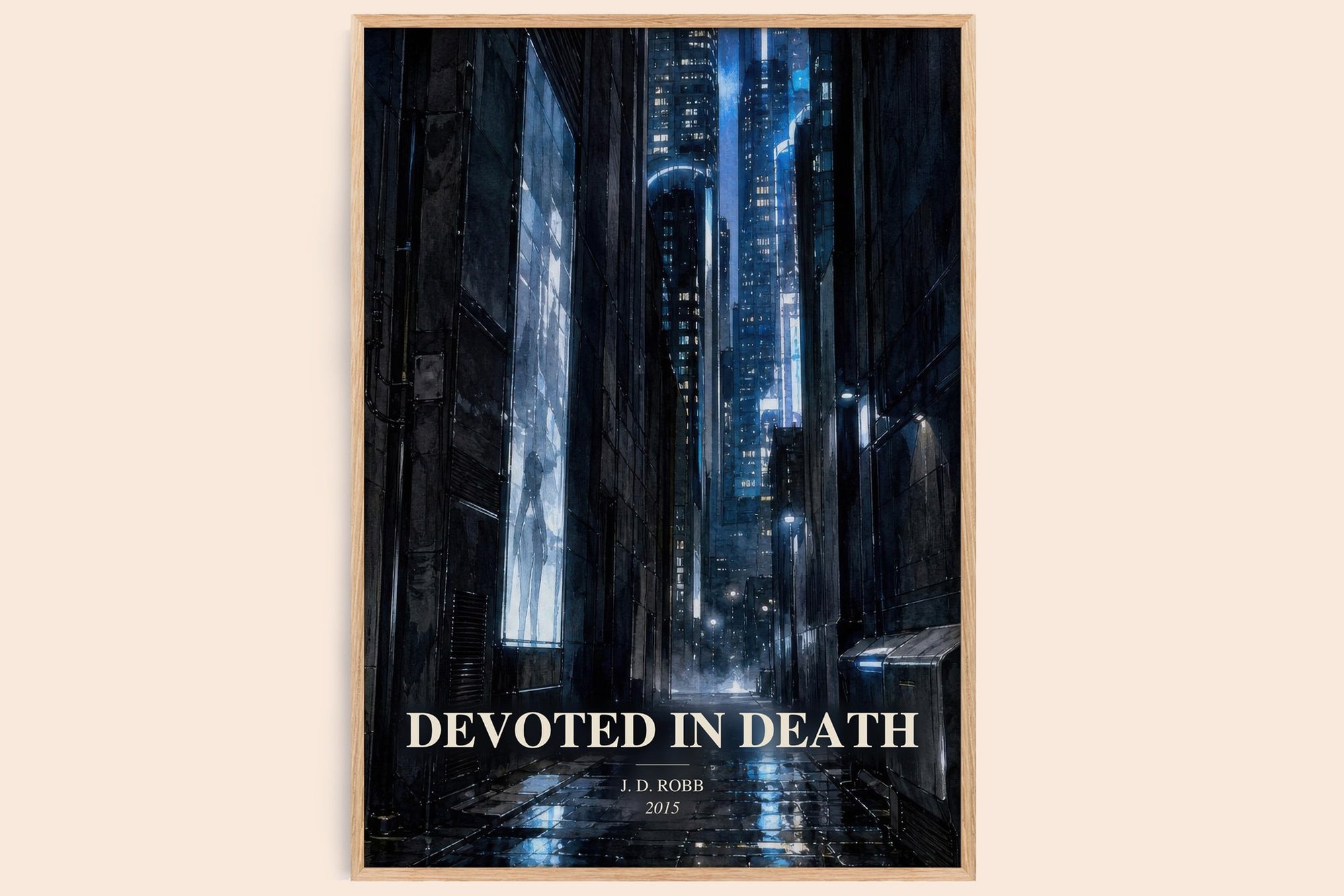 Devoted In Death watercolour book poster by J. D. Robb – framed literary art print