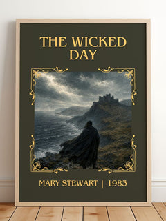 The Wicked Day Classic Book Art Print by Mary Stewart – framed print leaning on a wooden floor