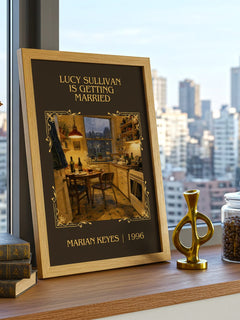 Lucy Sullivan Is Getting Married Classic Book Art Print by M. Keyes – framed print on a city-view windowsill