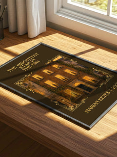 The Brightest Star in the Sky Classic Book Art Print by Marian Keyes – print on a sunlit desk