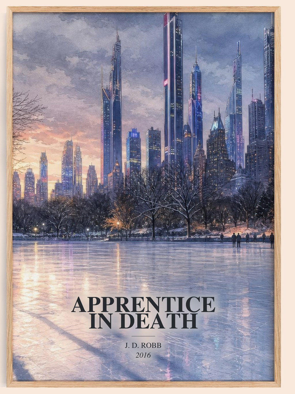 Apprentice In Death watercolour book poster by J. D. Robb – framed literary art print