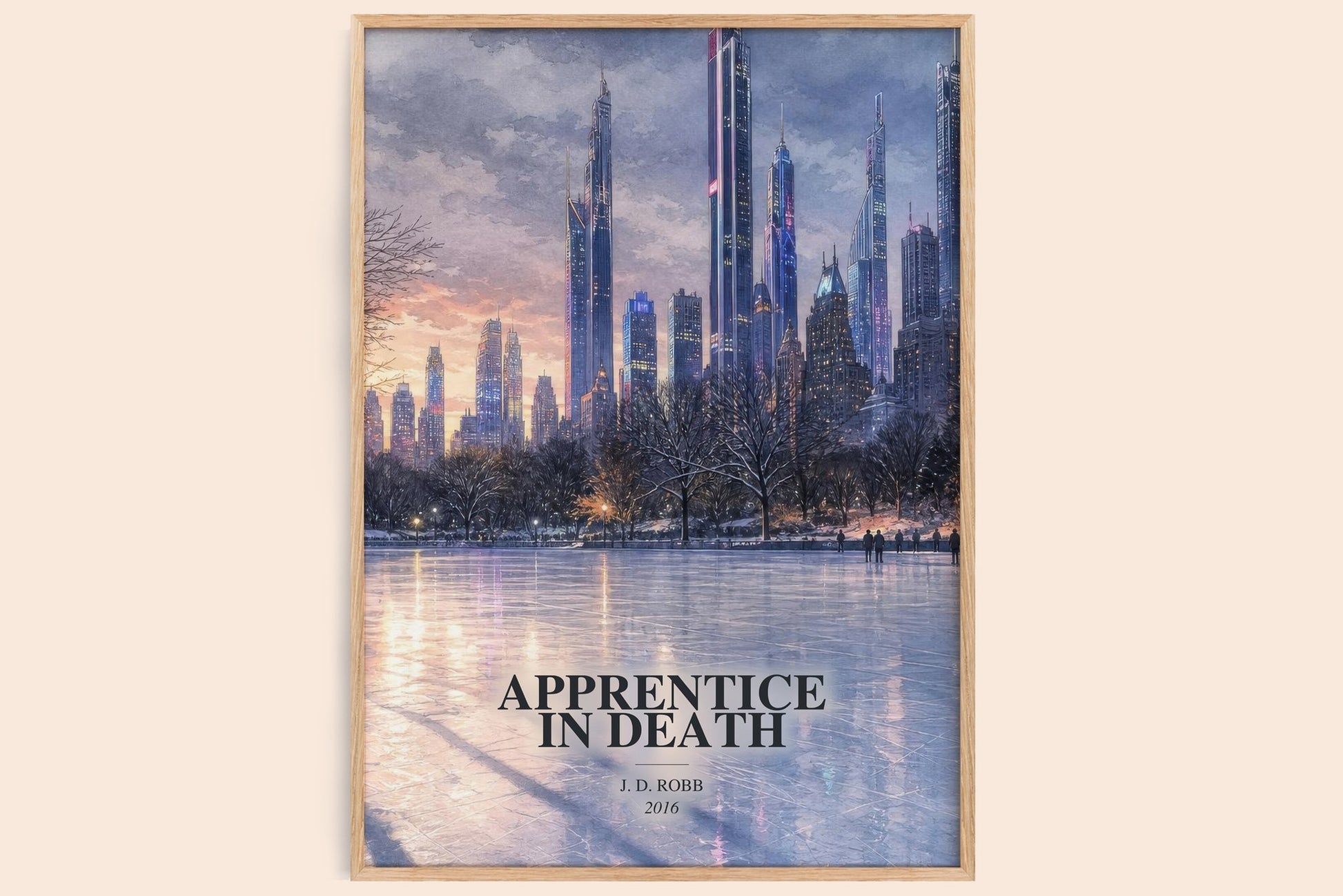Apprentice In Death watercolour book poster by J. D. Robb – framed literary art print