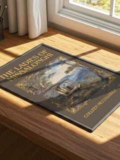 The Ladies of Missalonghi Classic Book Art Print by Colleen McCullough – print on a sunlit desk
