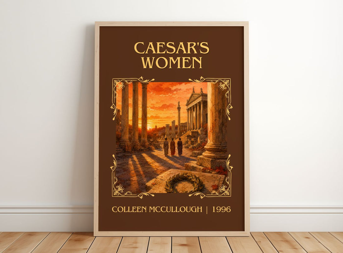 Caesar's Women Classic Book Art Print by Colleen McCullough – framed print leaning on a wooden floor