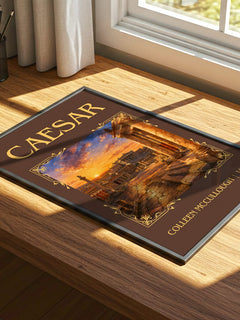 Caesar Classic Book Art Print by Colleen McCullough – print on a sunlit desk
