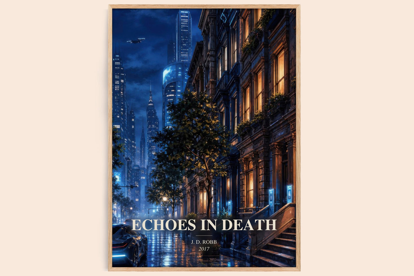 Echoes In Death watercolour book poster by J. D. Robb – framed literary art print