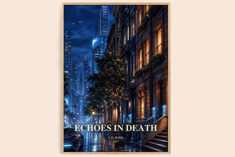Echoes In Death watercolour book poster by J. D. Robb – framed literary art print